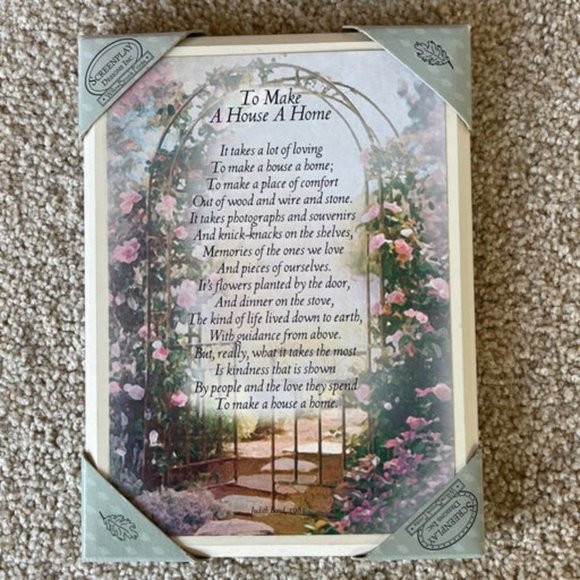 VINTAGE 1983 To Make a House a Home Poem by Judith Bond Wall Plaque Gift NOS - Picture 1 of 4